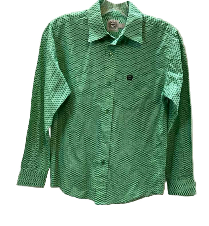 D Brand Green Black Youth Size 10 ButtondownLS