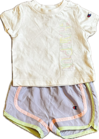 Girls Newborn 3 MO Champion 2 PC Athletic Short Suit