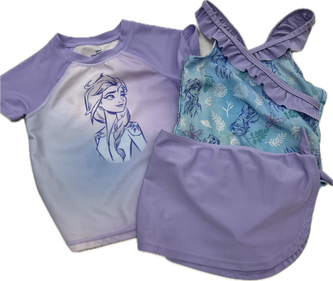 Toddler Girls 4T Disney Frozen 3 piece Swimsuit