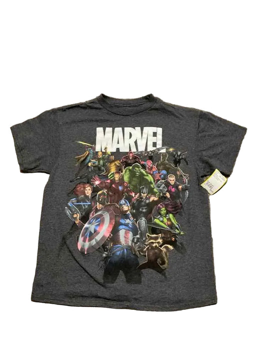 Marvel (D) Gray White Youth Size Small Boy's SSTop