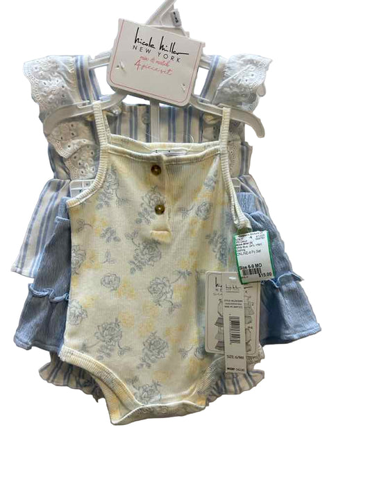 Nicole Miller (A) White Blue Infant Size 6-9 MO 3PC Casual