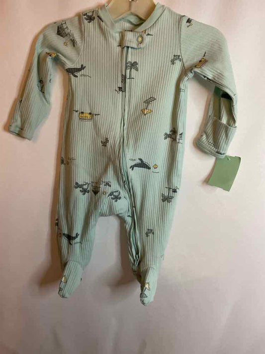 Carters (C) Green Gray Infant Size 3 MO 1PCSleepwear