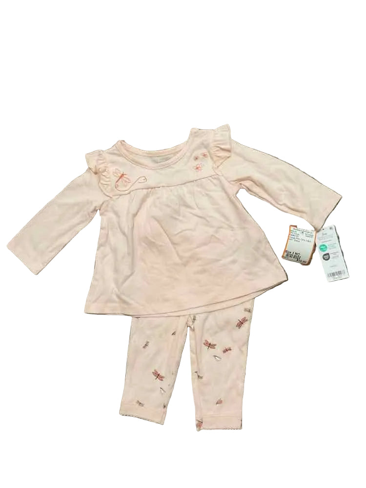 Carters (C) Orange Pink Infant Size 3 MO Girl's 2PC Casual