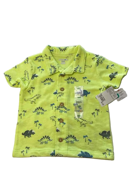 Garanimals (E) Dino Print Infant Size 18 MO Boy's ButtondownSS