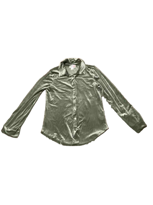 Colorful Planet (D) Green Youth Size 14 Girl's ButtondownLS