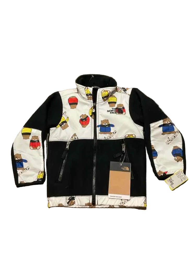 North Face (AA) White Black Toddler Size 3T Boy's Jacket Fleece