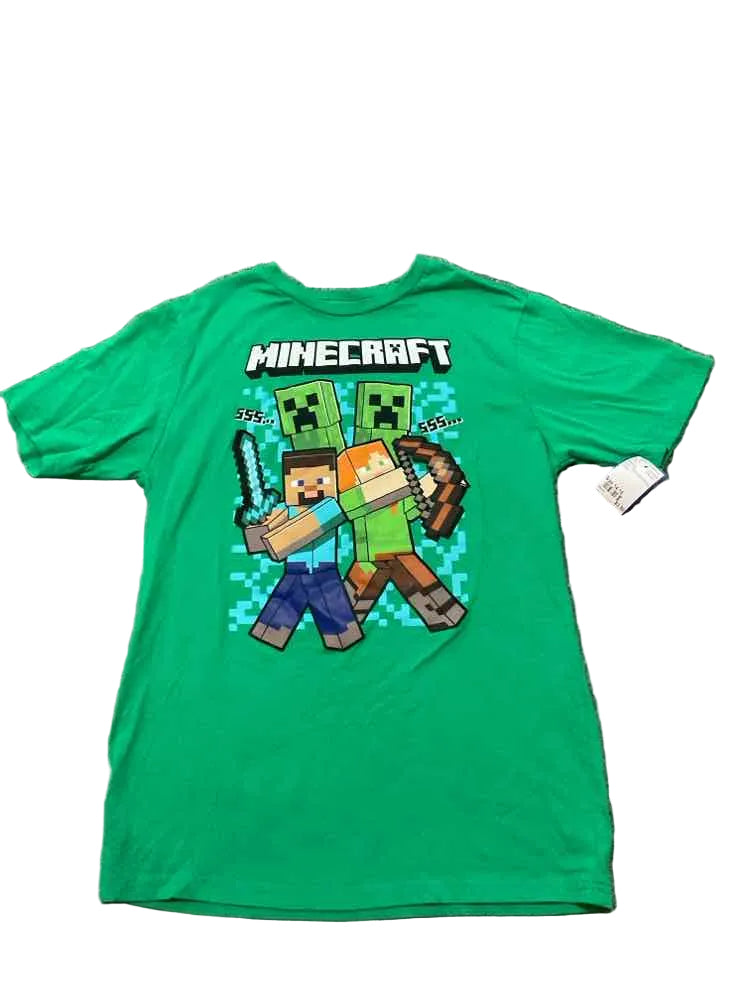 Minecraft Green Youth Size 14-16 Boy's SSTop