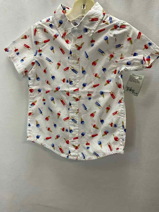 Janie and Jack (A) Red White Blue Toddler Size 3T ButtondownSS
