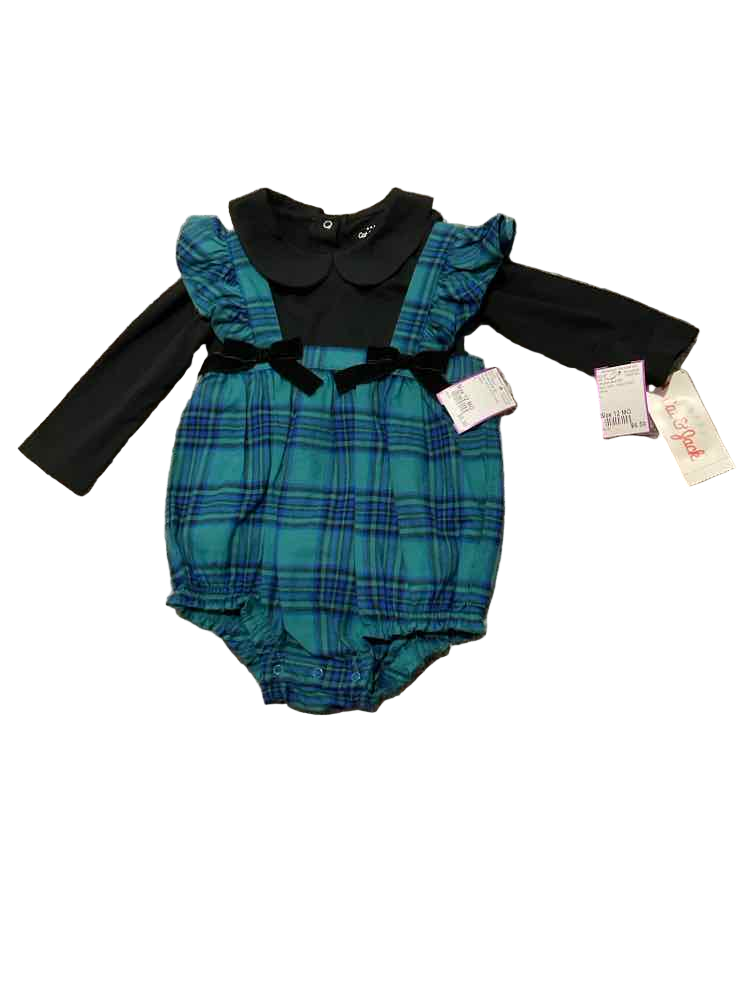 Cat and Jack (D) Plaid Infant Size 12 MO Girl's 2PC Casual