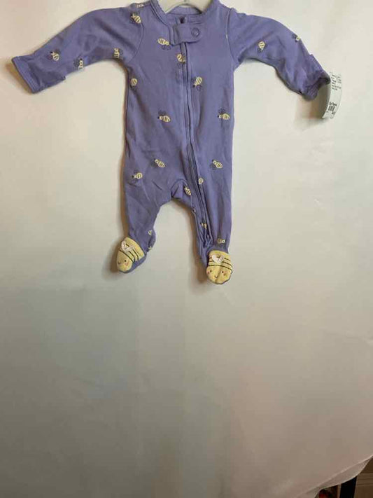 Carters (C) Yellow Purple Infant Size Preemie 1PCSleepwear