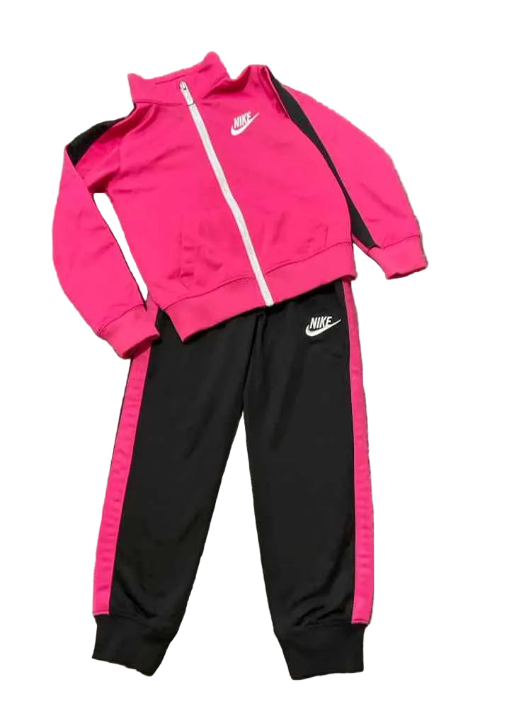 Nike (B) Black Pink Toddler Size 5 Girl's 2PCAthleticPantSuit