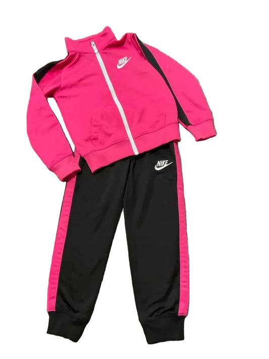 Nike (B) Black Pink Toddler Size 5 Girl's 2PCAthleticPantSuit