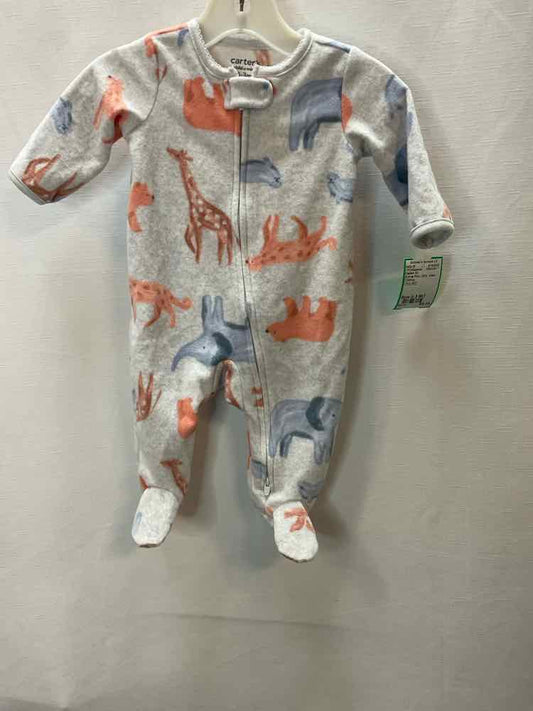 Carters (C) Animal Print Infant Size 0-3 MO 1PCSleepwear