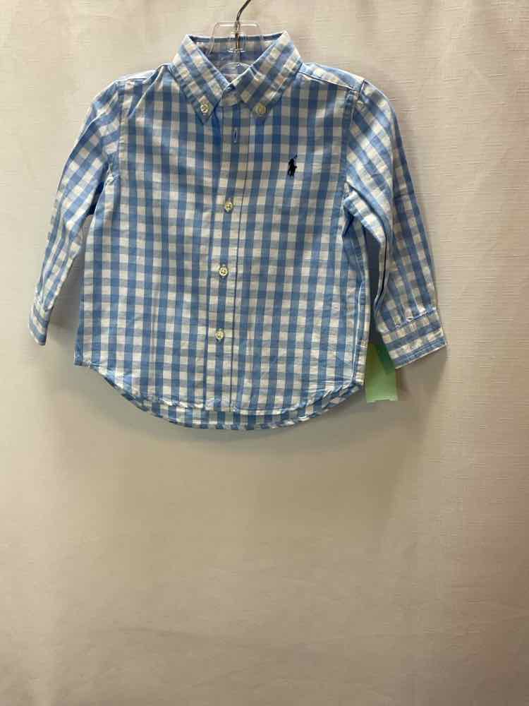 Ralph Lauren (A) Gingham Infant Size 18 MO ButtondownLS