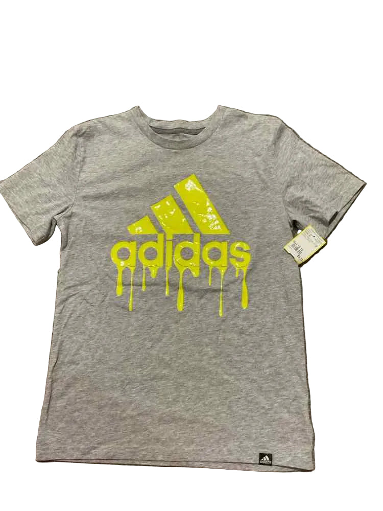 Adidas (B) Green Gray Youth Size 10-12 Boy's AthleticTopSS