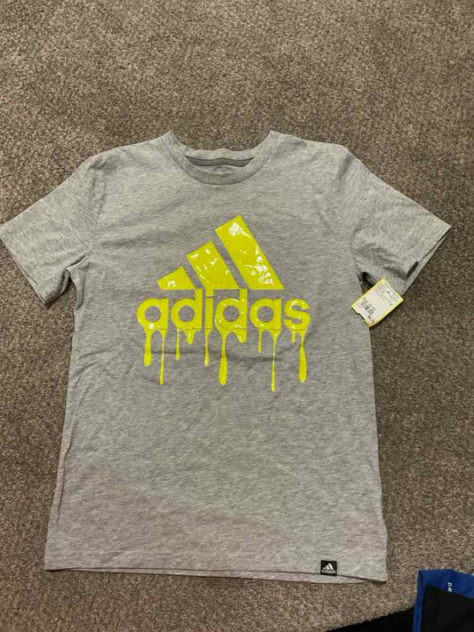Adidas (B) Green Gray Youth Size 10-12 Boy's AthleticTopSS