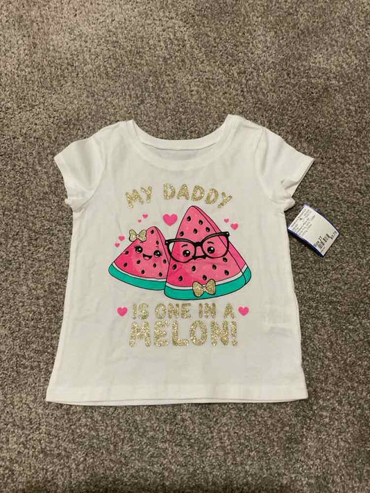 Children's Place (D) White Pink Toddler Size 2T Girl's SSTop
