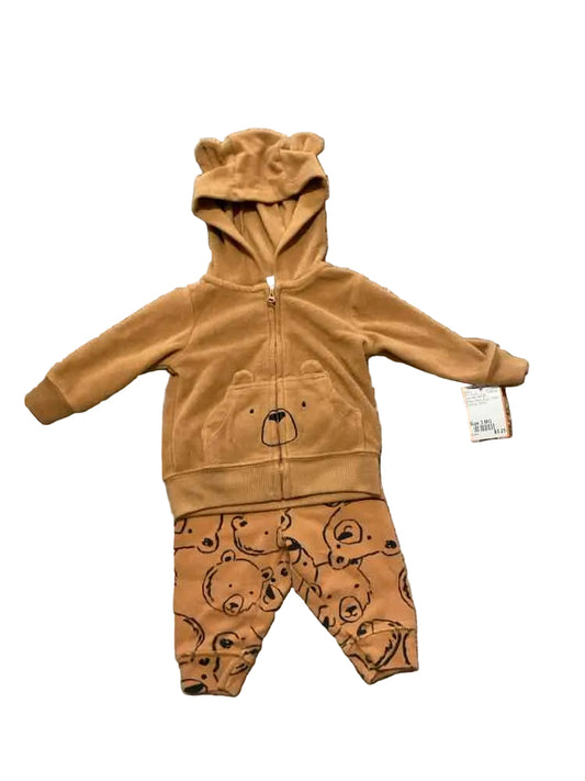 Just One You (D) Brown Black Infant Size 3 MO Boy's 2PC Casual