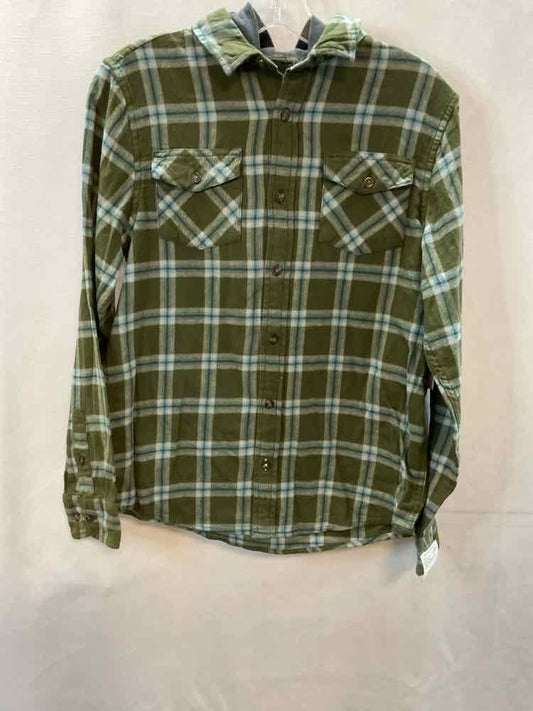 Sonoma (D) Green Plaid Youth Size Large ButtondownLS