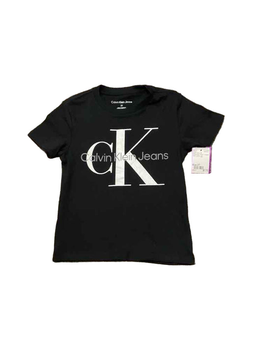 Calvin Klein (B) White Black Toddler Size 2T Boy's SSTop