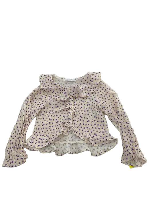 Zara (B) Floral Youth Size 6 Girl's ButtondownLS