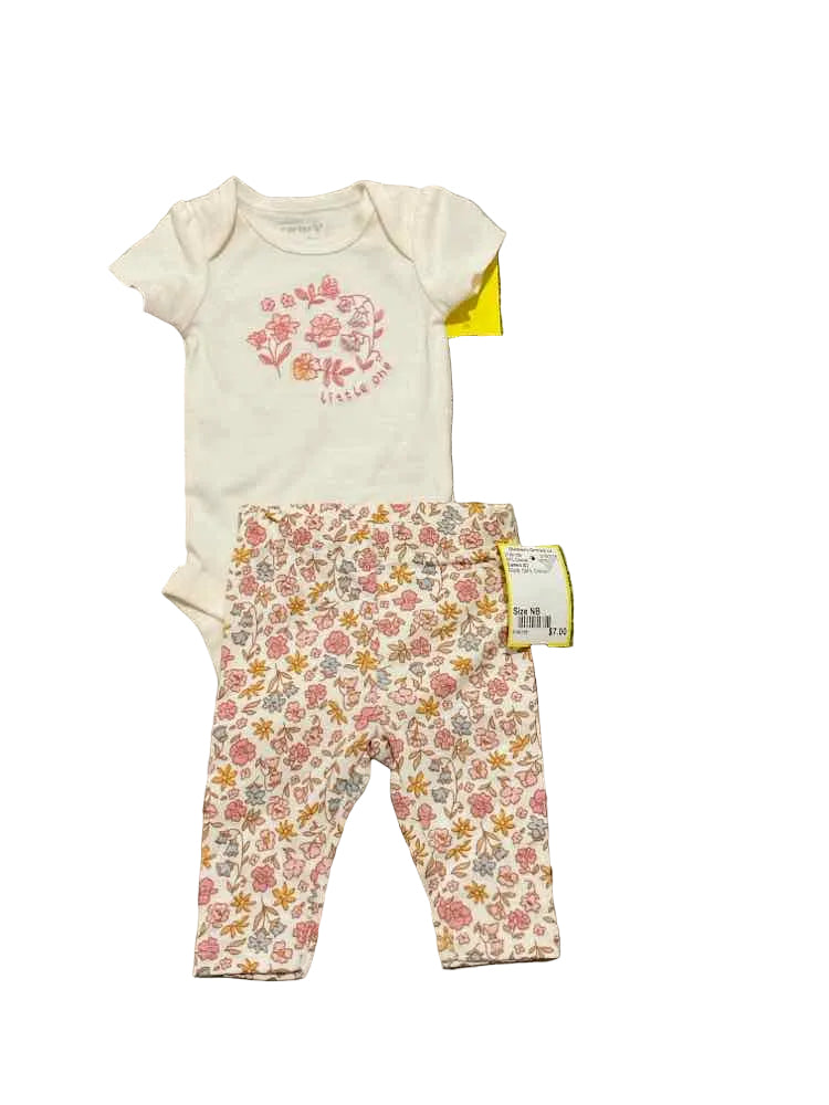 Carters (C) Floral Infant Size NB Girl's 2PC Casual