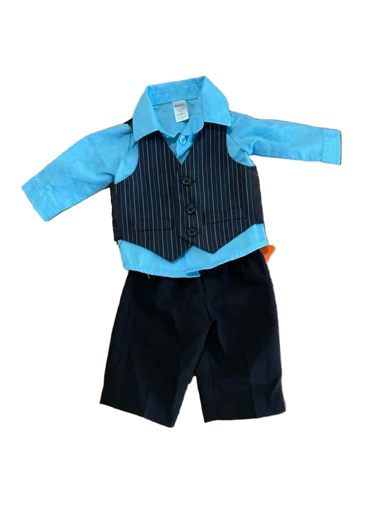 George (E) BLACK BLUE Infant Size NB Boy's 3PC Dressy