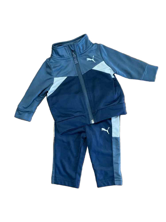 Puma (B) Blue Infant Size 0-3 MO Boy's 2PC Athletic Pant Suit