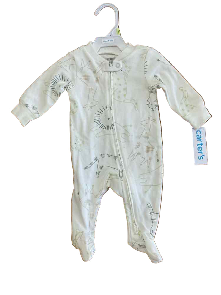 Carters (C) Animal Print Infant Size 3 MO Boy's 1PCSleepwear
