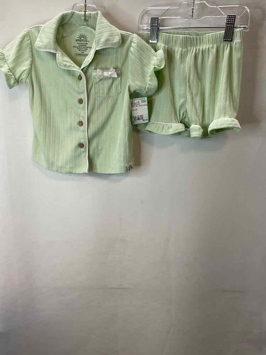 Wonderluxe (D) Green Infant Size 12 MO 2PCSleepwear