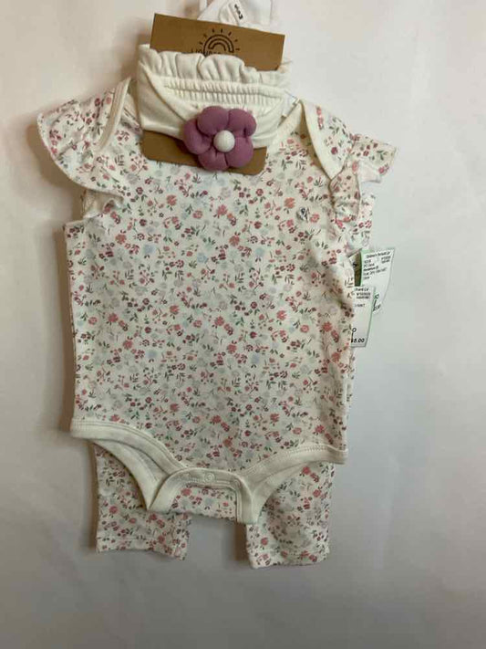 Wonderluxe (D) Floral Infant Size 6-9 MO 3PC Casual