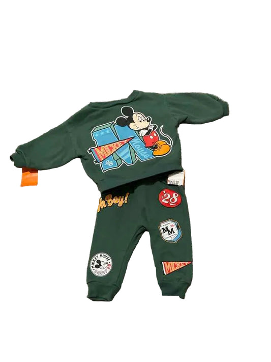 Disney Babies (C) Green Infant Size 0-3 MO Boy's 2PC Casual