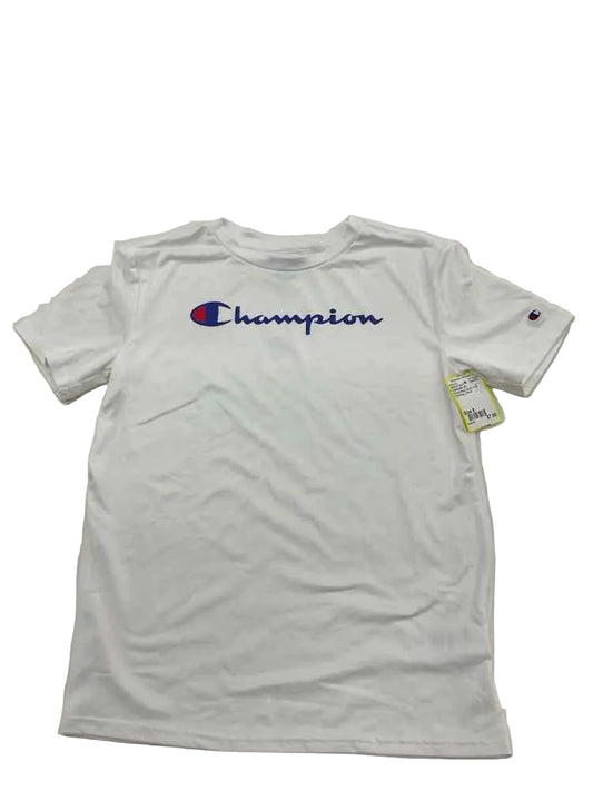 Champion (C) White Blue Youth Size 8 Boy's AthleticTopSS