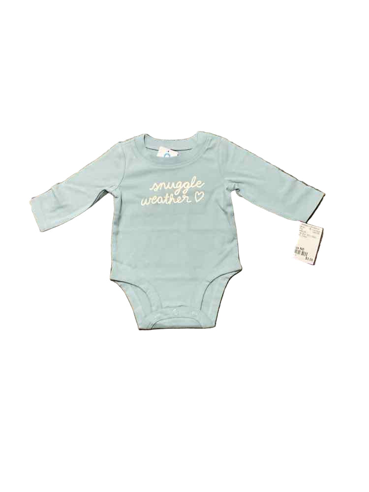 Carters (C) White Blue Infant Size NB Girl's LSTop