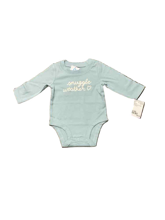 Carters (C) White Blue Infant Size NB Girl's LSTop
