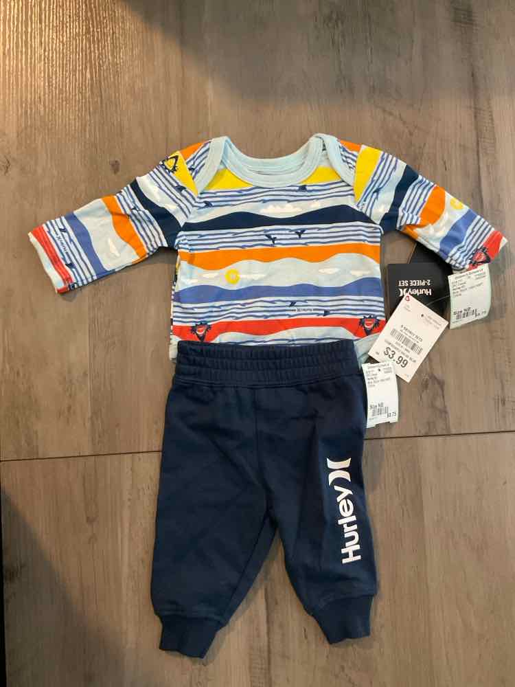 Hurley (C) Blue Infant Size NB Boy's 2PC Casual