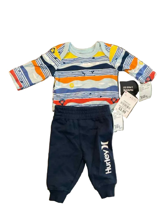 Hurley (C) Blue Infant Size NB Boy's 2PC Casual