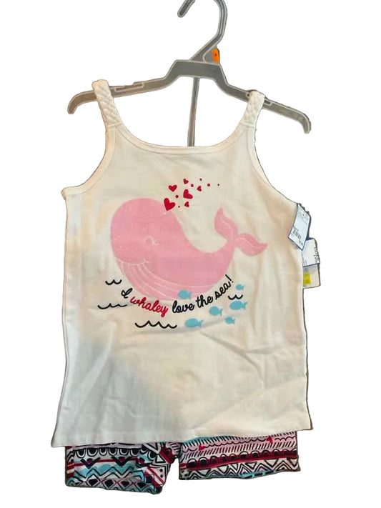 Faded Glory (E) White Red Youth Size 8 Girl's 2PCCasual