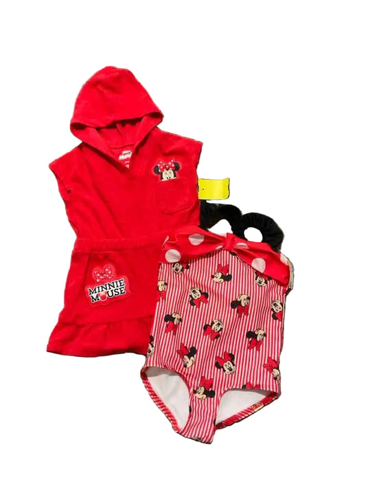 Disney Jr (D) White Red Infant Size 18 MO Girl's 2PCSwimwear