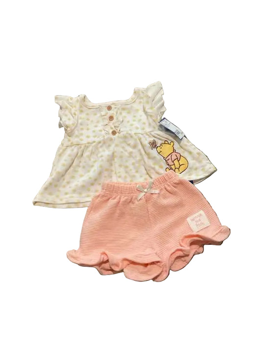 Disney Babies (C) Orange Yellow Infant Size 3-6 MO Girl's 2PC Casual