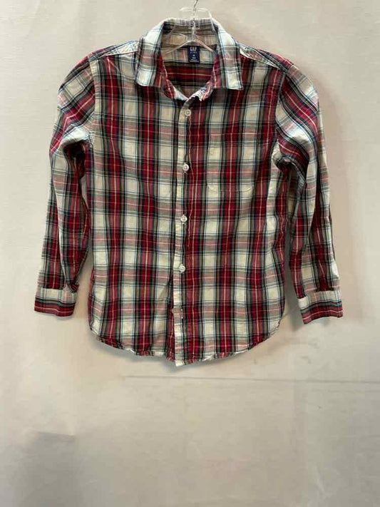 Gap Kids (B) Red Plaid Youth Size 8 ButtondownLS