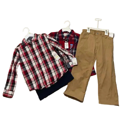 Nautica (B) Red Tan Toddler Size 4T Boy's 3PCCasual