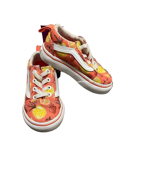 Vans (C) Orange Yellow Toddler Shoe Size 4 (Toddler) Girl's Casual Shoes