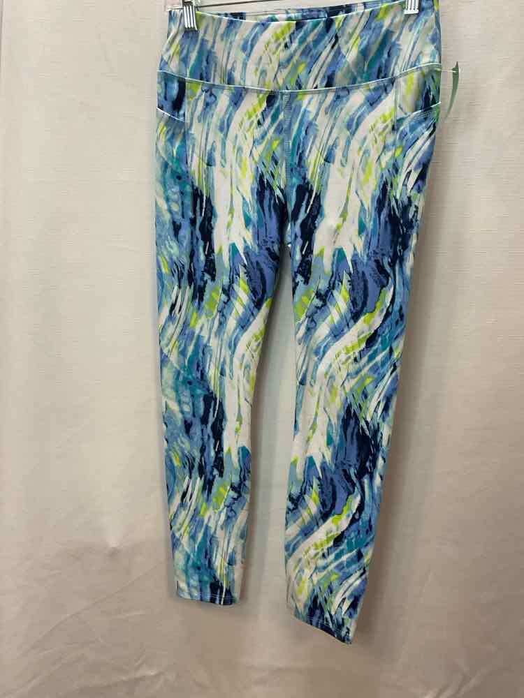 Avia (E) White Blue Youth Size 10-12 AthleticLeggings