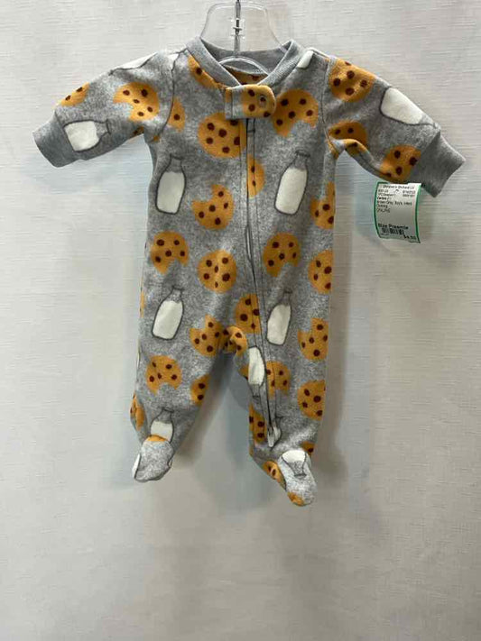 Carters (C) Brown Grey Infant Size Preemie 1PCSleepwear