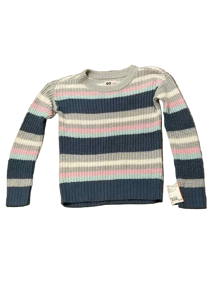 SO (D) Blue Gray Youth Size 10-12 Girl's SweaterHeavy