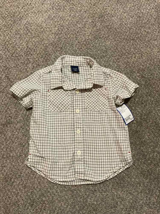 Baby Gap (B) White Black Infant Size 18-24 MO Boy's ButtondownSS