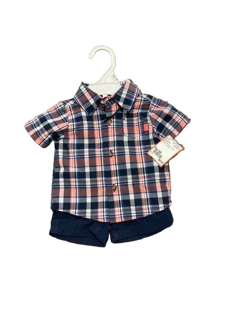 Carters (C) Blue Pink Infant Size NB Boy's 2PC Dressy