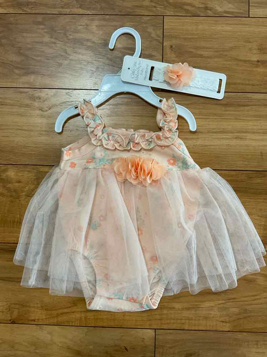 Catherine Maladrino (D) Peach Infant Size 6-9 MO Girl's PartyDress
