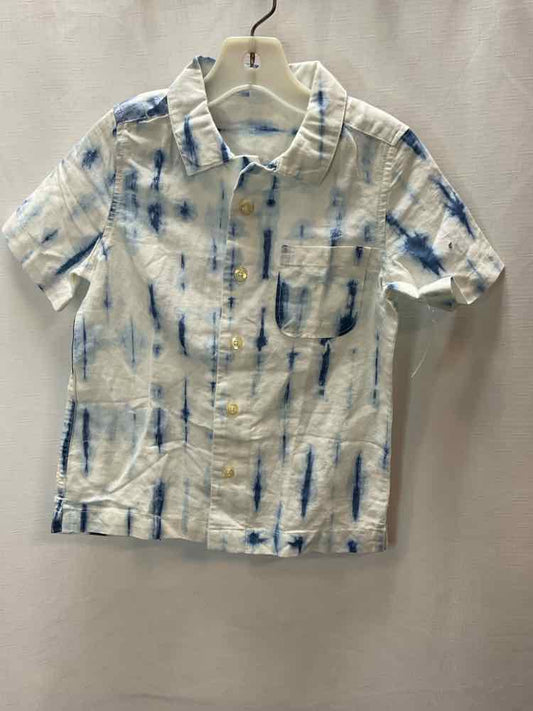 Baby Gap (B) White Blue Toddler Size 4 ButtondownSS